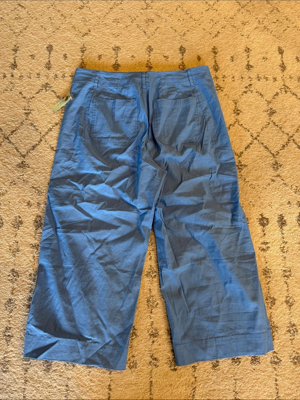 Maeve Slate Blue Cropped Wide-Leg Pants - Picture 4 of 4